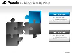 3d puzzle building piece by powerpoint presentation slides