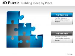 3d puzzle building piece by powerpoint presentation slides