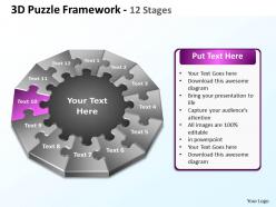 3d puzzle framework 12 stages powerpoint templates graphics slides 0712