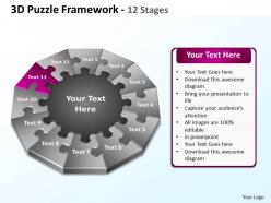 3d puzzle framework 12 stages powerpoint templates graphics slides 0712