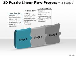 3d puzzle linear flow process 3 stages 4