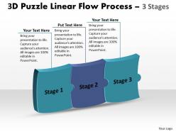 3d puzzle linear flow process 3 stages