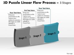 3d puzzle linear flow process 3 stages