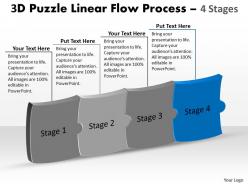 3d puzzle linear flow process 4 stages 14