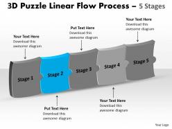 3d puzzle linear flow process 5 stages 14