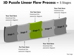 3d puzzle linear flow process 5 stages 14