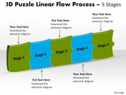 3d puzzle linear flow process 5 stages