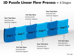 3D Puzzle Linear Flow Process 6 Stages
