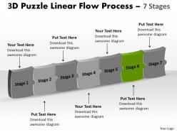 3d puzzle linear flow process 7 stages