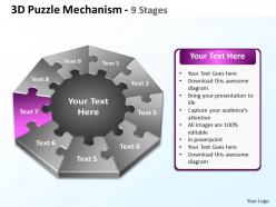 3d puzzle mechanism 9 stages powerpoint templates graphics slides 0712