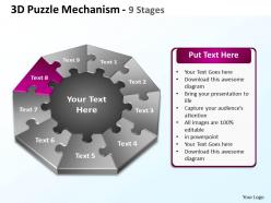 3d puzzle mechanism 9 stages powerpoint templates graphics slides 0712