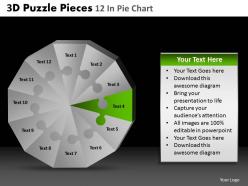3d puzzle pieces 12 in pie chart powerpoint slides and ppt templates db