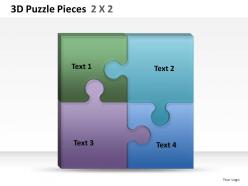 3d puzzle pieces 2x2 powerpoint presentation slides