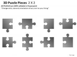 3d puzzle pieces 2x2 powerpoint presentation slides db