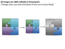3d puzzle pieces 2x2 powerpoint presentation slides db