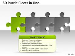 3d puzzle pieces in line
