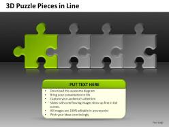 3d puzzle pieces in line powerpoint presentation slides db