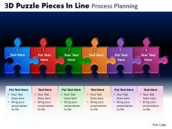 3d puzzle pieces in line process planning powerpoint slides and ppt templates db
