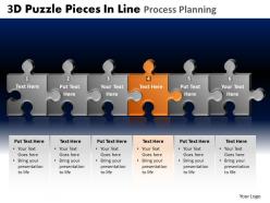 3d puzzle pieces in line process planning powerpoint slides and ppt templates db