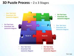 3d puzzle process 2 x 3 stages