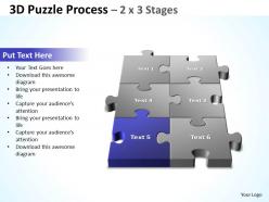 3d puzzle process 2 x 3 stages