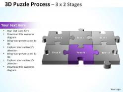 3d puzzle process 3 x 2 stages