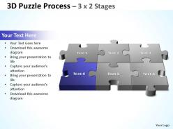 3d puzzle process 3 x 2 stages