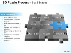 3d puzzle process 3 x 3 stages