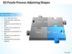 3d puzzle process adjoining shapes powerpoint templates ppt presentation slides 812