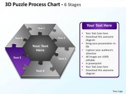 3d puzzle process chart 6 stages powerpoint templates graphics slides 0712