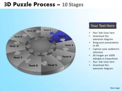 3d puzzle process diagram 10 stages ppt templates 2