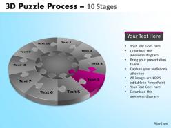 3d puzzle process diagram 10 stages ppt templates 2