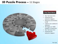 3d puzzle process diagram 11 stages diagram ppt templates 6