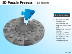 3d puzzle process diagram 12 stages powerpoint slides and ppt templates 0412