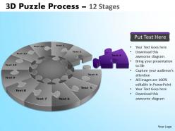 3d puzzle process diagram 12 stages powerpoint slides and ppt templates 0412