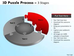 3d puzzle process diagram 3 stages powerpoint slides and ppt templates 0412