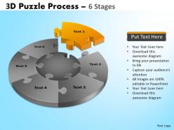 3d puzzle process diagram 6 stages powerpoint slides and ppt templates 04120