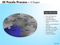 3d puzzle process diagram 6 stages powerpoint slides and ppt templates 04120