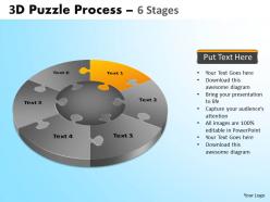 21888081 style division pie-jigsaw 6 piece powerpoint template diagram graphic slide