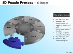 3d puzzle process diagram 6 stages ppt templates 7