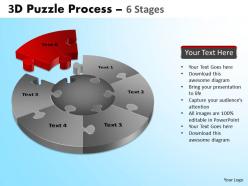 21888081 style division pie-jigsaw 6 piece powerpoint template diagram graphic slide