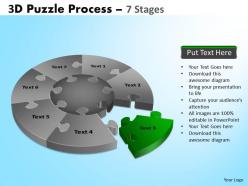 3d puzzle process diagram 7 stages powerpoint slides and ppt templates 0412