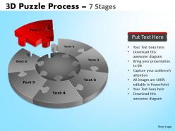 3d puzzle process diagram 7 stages powerpoint slides and ppt templates 0412