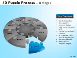 3d puzzle process diagram 8 stages powerpoint slides and ppt templates 0412 11
