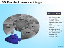 3d puzzle process diagram 8 stages powerpoint slides and ppt templates 0412 11