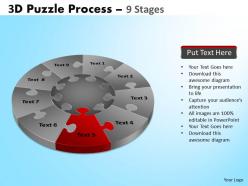 3d puzzle process diagram 9 stages powerpoint slides and ppt templates 0412
