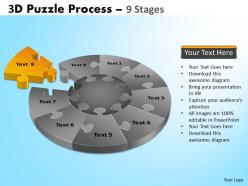 3d puzzle process diagram 9 stages powerpoint slides and ppt templates 0412