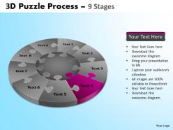 3d puzzle process diagram 9 stages ppt templates 6