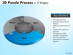 3d puzzle process diagram ppt templates 3