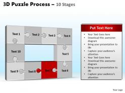 3d puzzle process stages 10 powerpoint slides and ppt templates 0412